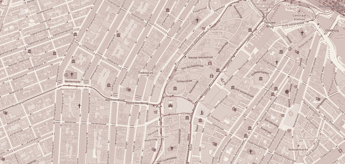 Street map around the Amsterdam office