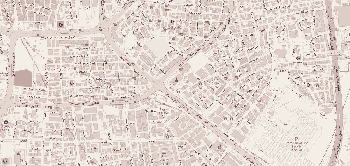 Street map around the Doha office